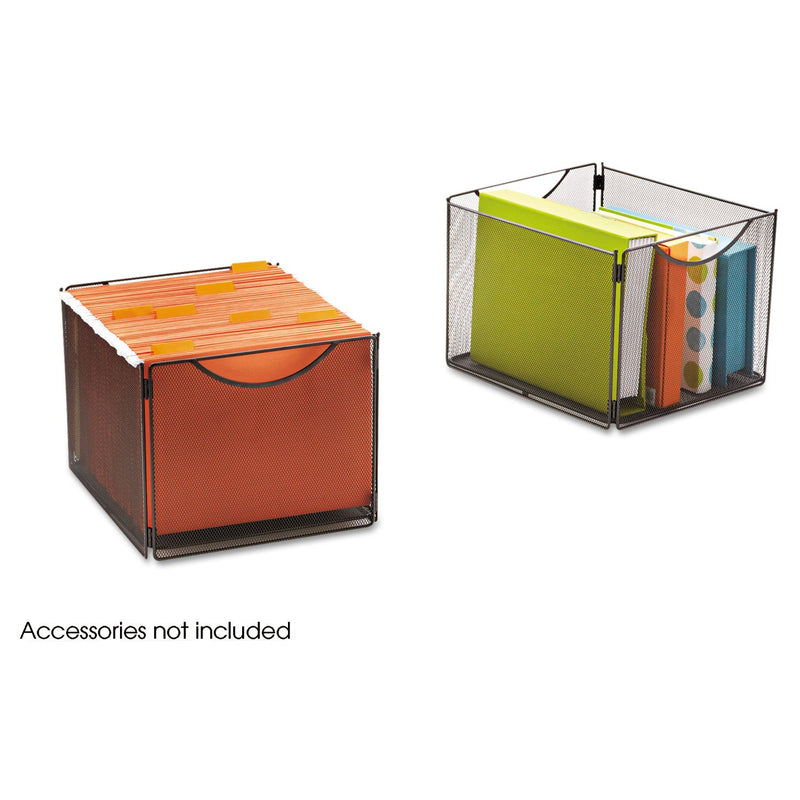 Safco Onyx Mesh Cube Bins, 12.5w x 14d x 10h, Black, 2/Pack