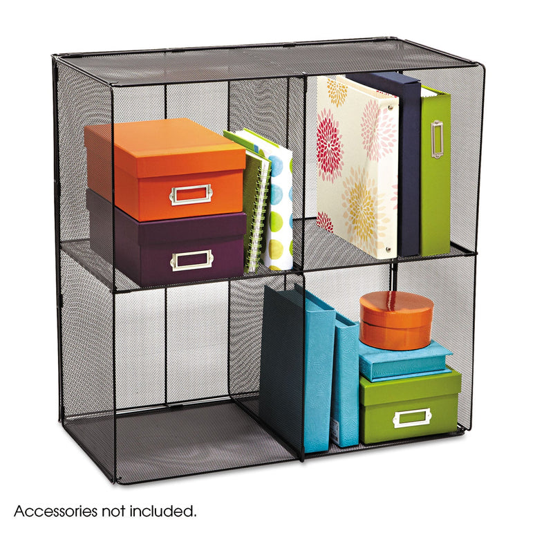 Safco Onyx Mesh Cube, 28.5w x 14.5d x 28.5h, Black