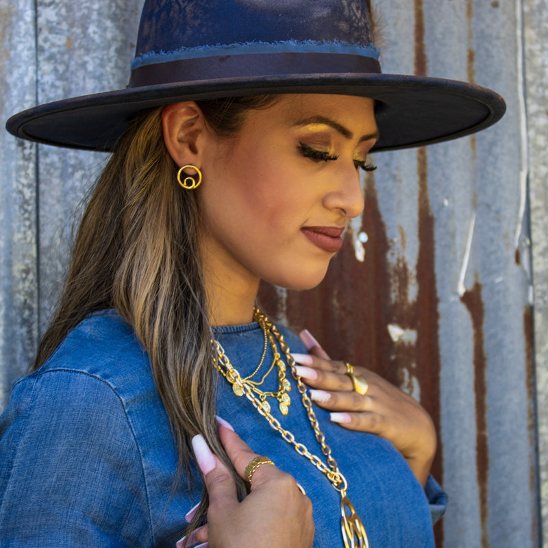 Matte Gold Double Circle Earrings 200g