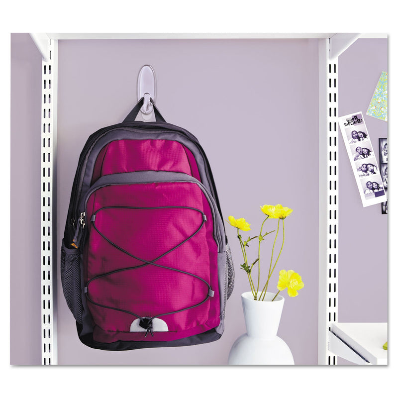 Command Clear Hooks and Strips, Plastic, Medium, 2 Hooks and 4 Strips/Pack