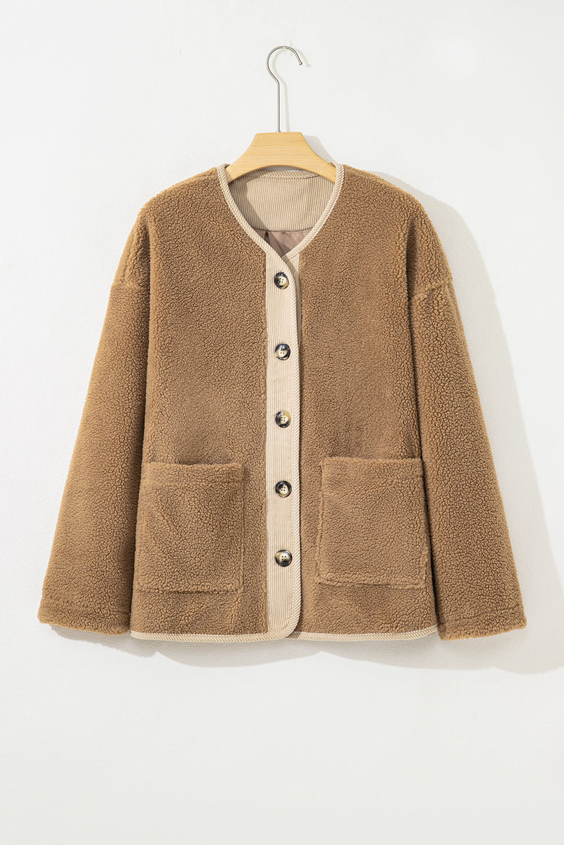 Lilisha Corduroy Edge Patchwork Jacket