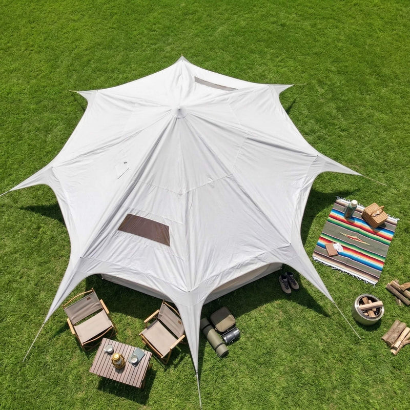 Large 15FT 600D Oxford Bell Tent With Stove Jack For Glamping And Camping (SAK10987)
