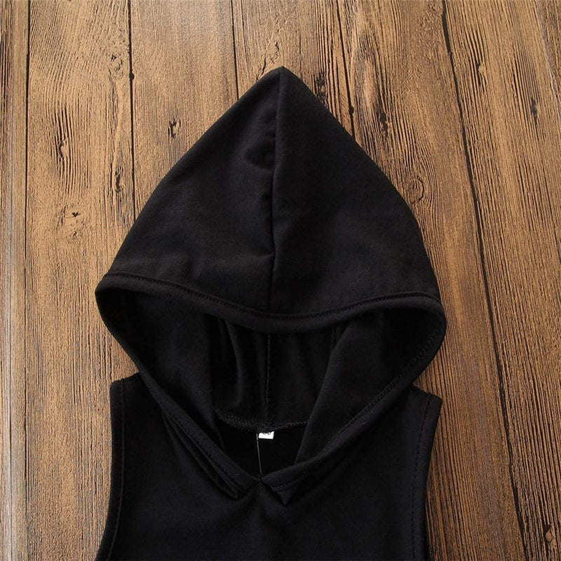 2PCS Toddler Kids Baby Boy Sleeveless Hooded Clothes T-shirt Tops Camo Pants Outfits