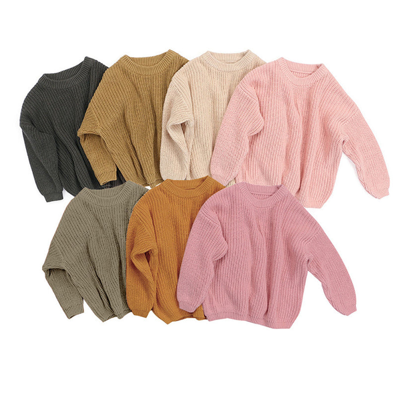 Solid Csul Sweter Sloucy Soft Wool Itted