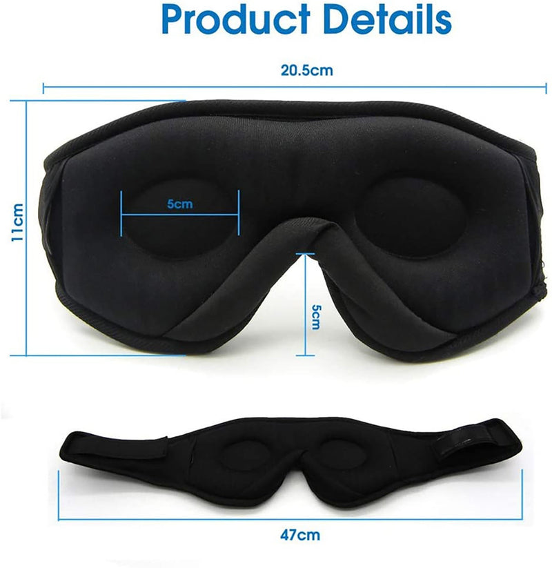 🎧 Wireless Bluetooth Sleep Eye Mask – Blackout Comfort with Music & Call Support