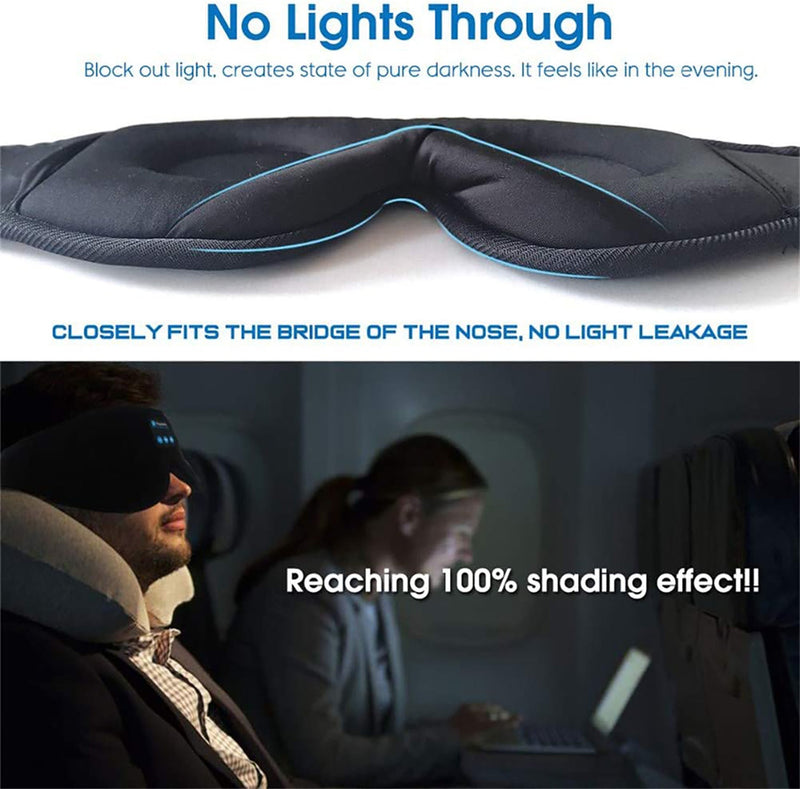 🎧 Wireless Bluetooth Sleep Eye Mask – Blackout Comfort with Music & Call Support