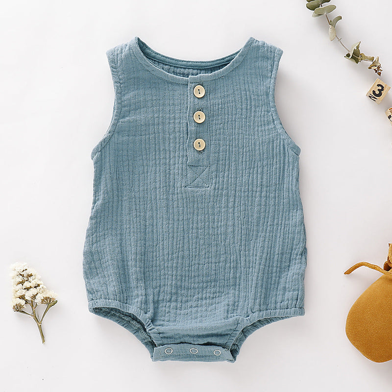 Ins Hot Style Boys And Girls Bubble Cotton Sleeveless Bag Fart Clothes 0-2 Years Old Baby