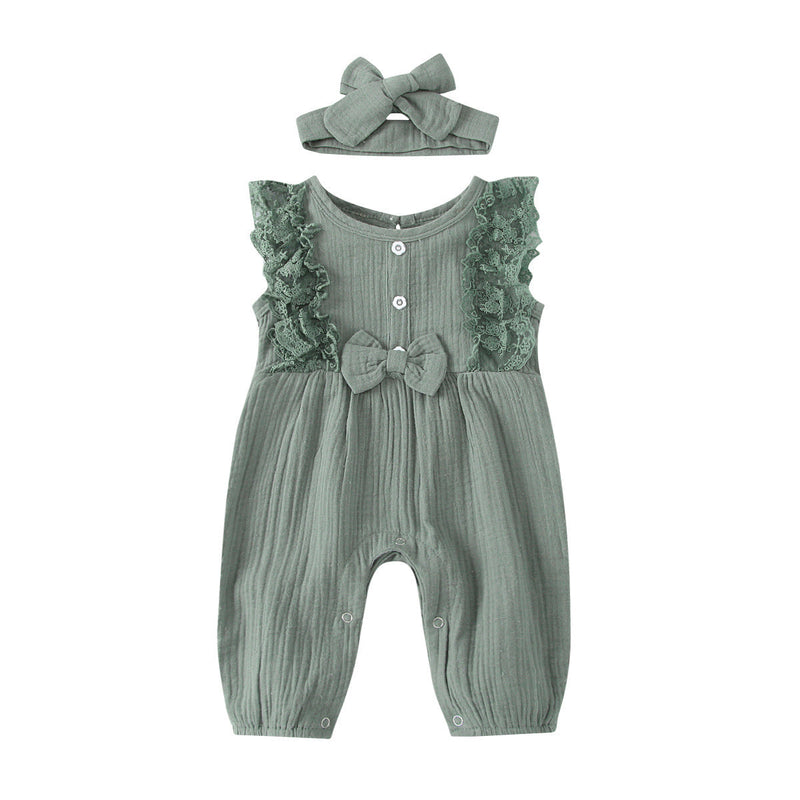 Multicolor Lace Sleeveless Romper