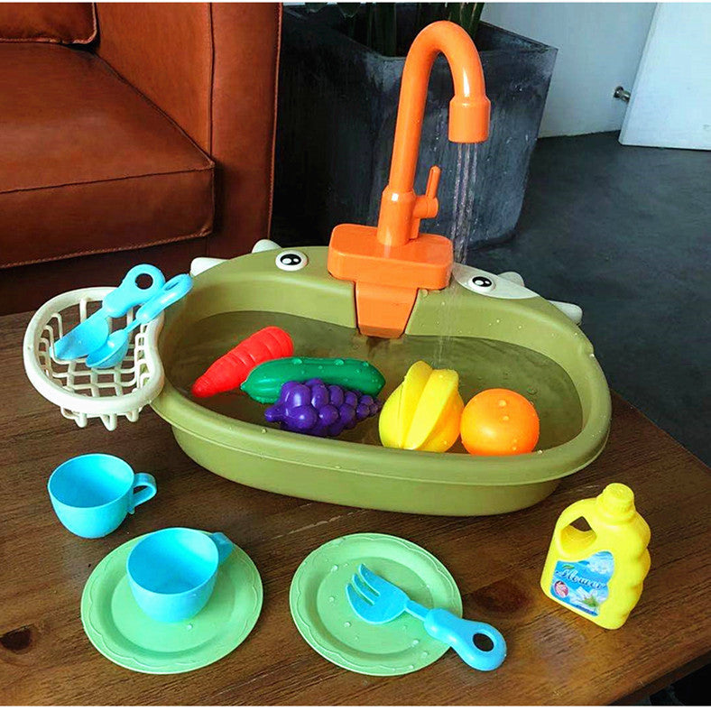 Children's Play House Electric Recirculating Water Kitchen Simulation Sink