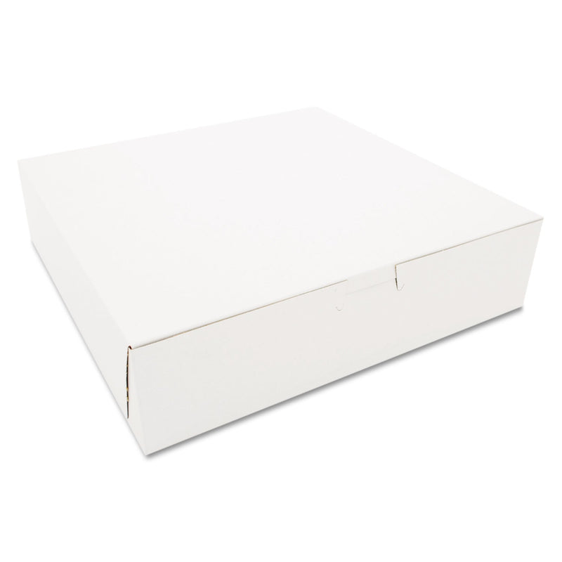 SCT White One-Piece Non-Window Bakery Boxes, 10 x 10 x 2.5, White, Paper, 250/Carton