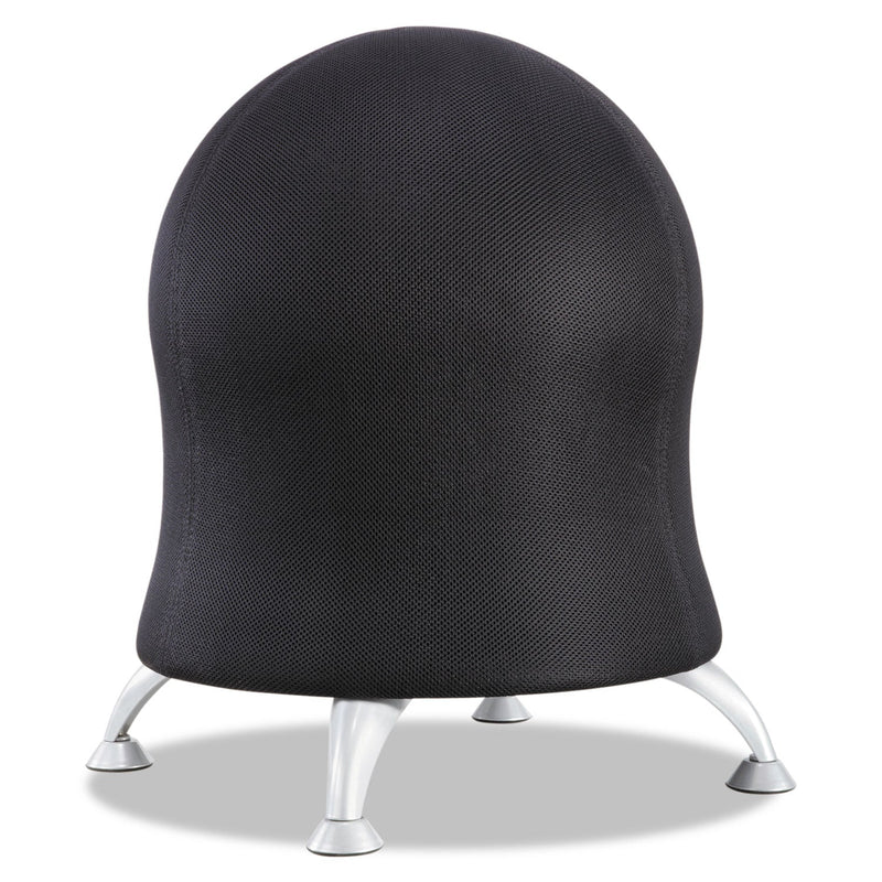 Safco Zenergy Ball Chair, Backless, Supports Up to 250 lb, Black Fabric Seat, Silver Base