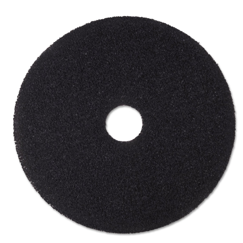 3M Low-Speed Stripper Floor Pad 7200, 16" Diameter, Black, 5/Carton