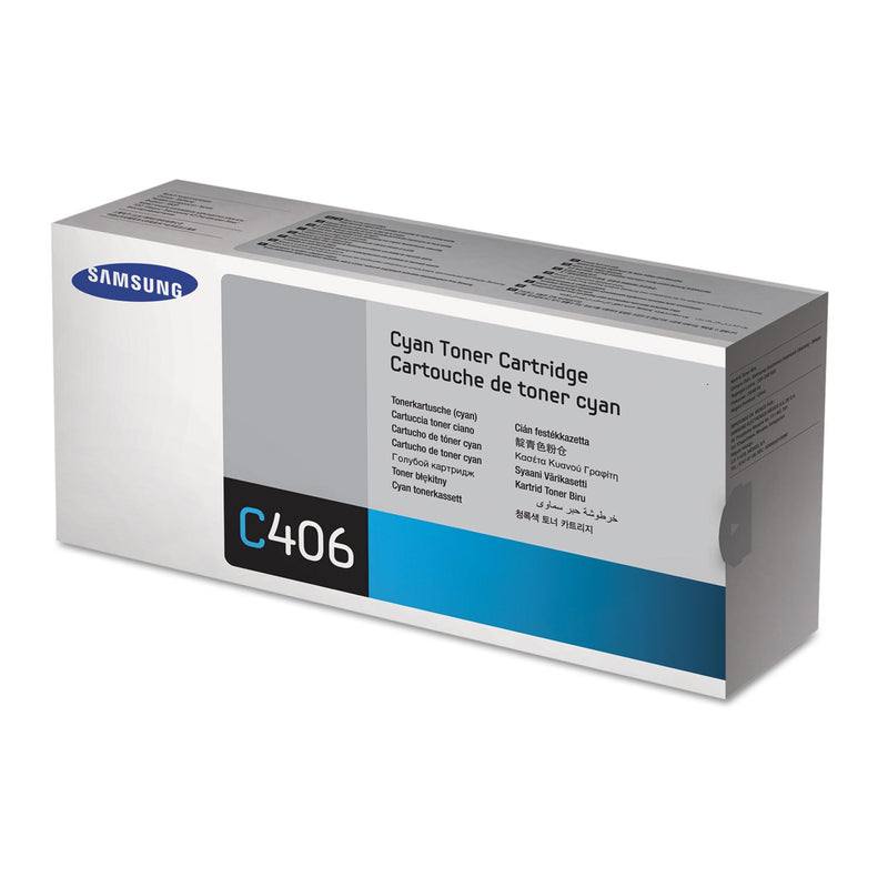 Samsung CLT-C406S Toner, 1,000 Page-Yield, Cyan