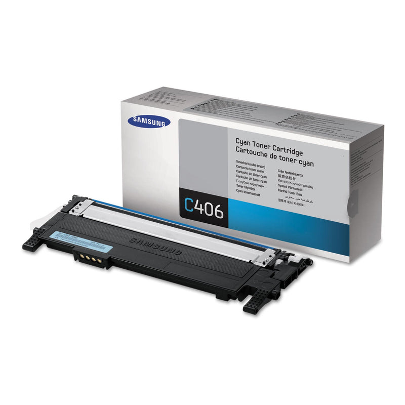 Samsung CLT-C406S Toner, 1,000 Page-Yield, Cyan