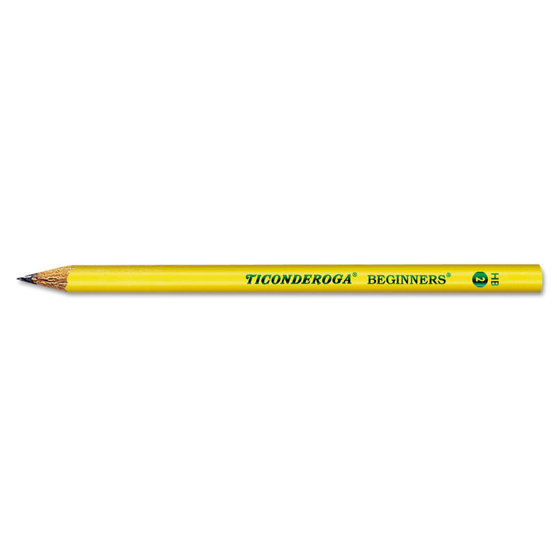 Dixon Ticonderoga Beginners Woodcase Pencil with Microban Protection, HB (#2), Black Lead, Yellow Barrel, Dozen