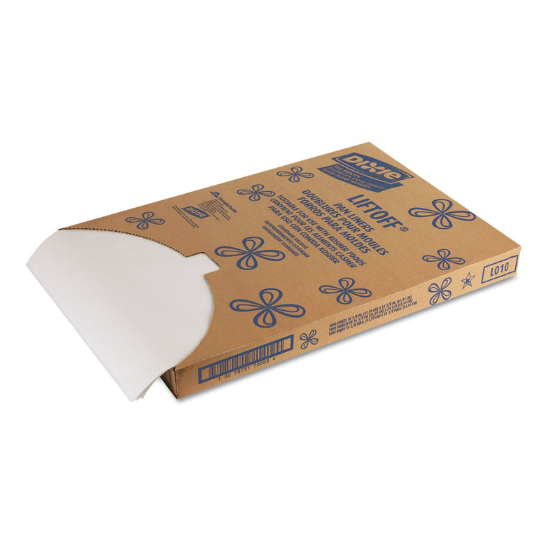 Dixie Greaseproof Liftoff Pan Liners, 16.38 x 24.38, White, 1,000 Sheets/Carton