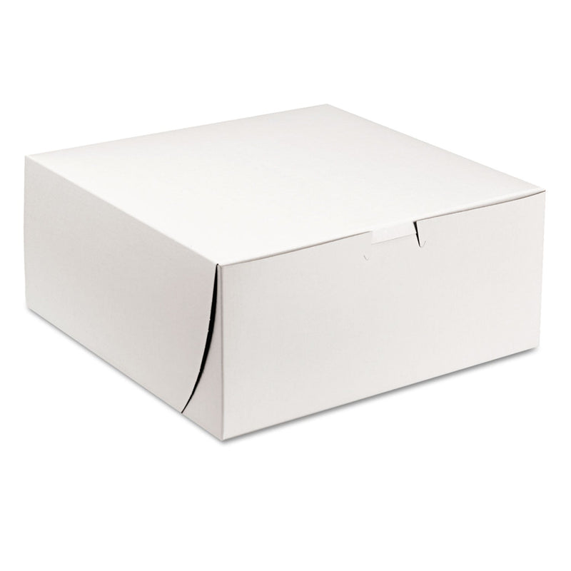 SCT White One-Piece Non-Window Bakery Boxes, 9 x 9 x 4, White, Paper, 200/Carton