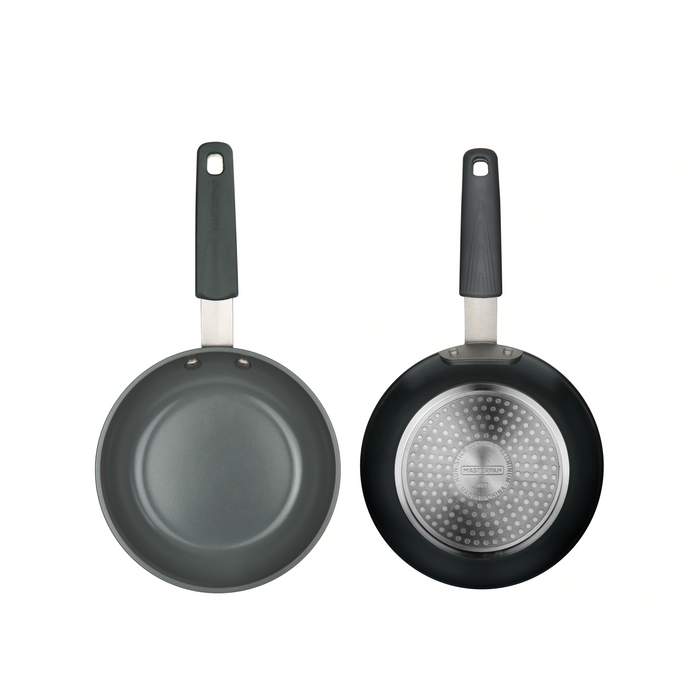 3 PACK CHEFS BUNDLE - 11" GRIDDLE + 8" FRY PAN + 9.5" FRY PAN, WITH STAINLESS STEEL HANDLE, SILICONE HANDLE COVER, CAST ALUMINUM WITH SWISS BRAND ILAG XERADUR 2 CERAMIC PTFE-FREE NON-STICK