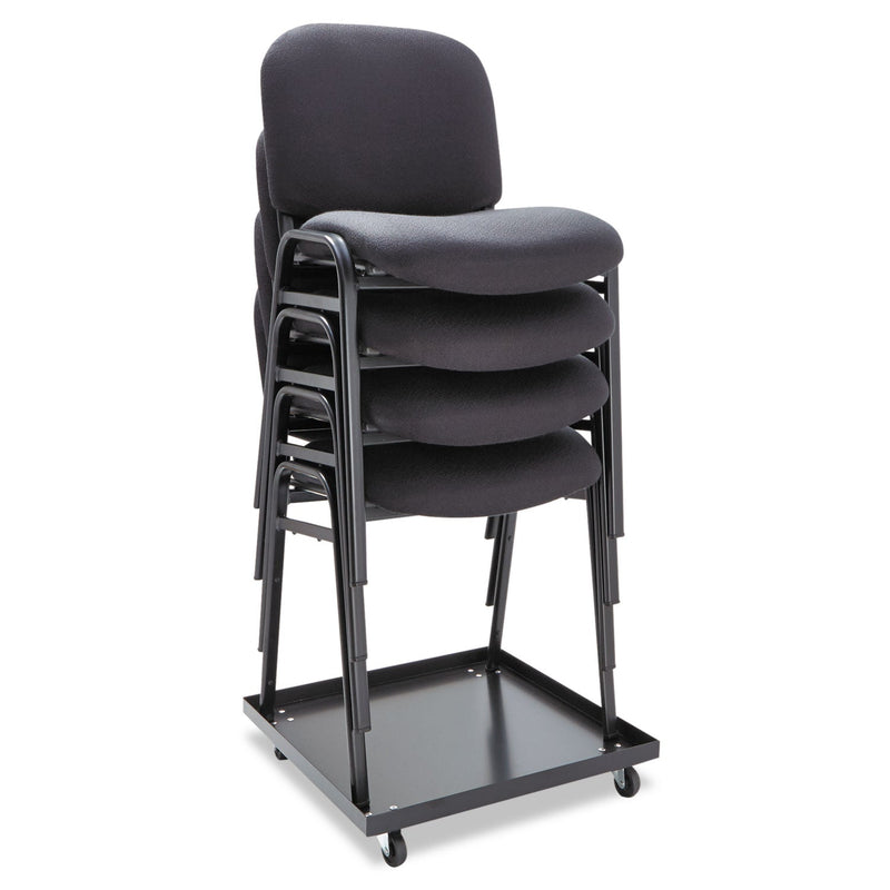 Alera Continental Series Stacking Chairs, Supports Up to 250 lb, Black, 4/Carton