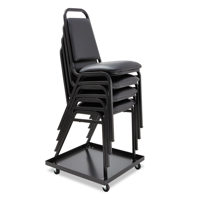 Alera Stacking Chair Dolly, Metal, 320 lb Capacity, 22.44" x 22.44" x 3.93", Black