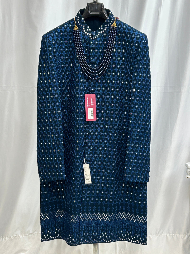 Navy Blue sherwani set/ Mens kurta