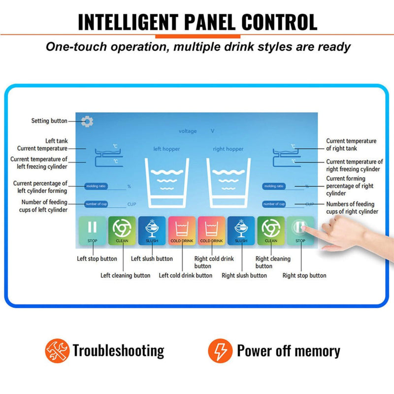 Commercial 16L 1155W Double Frozen Margarita Ice Slushie Drink Maker Machine (SAK95281)