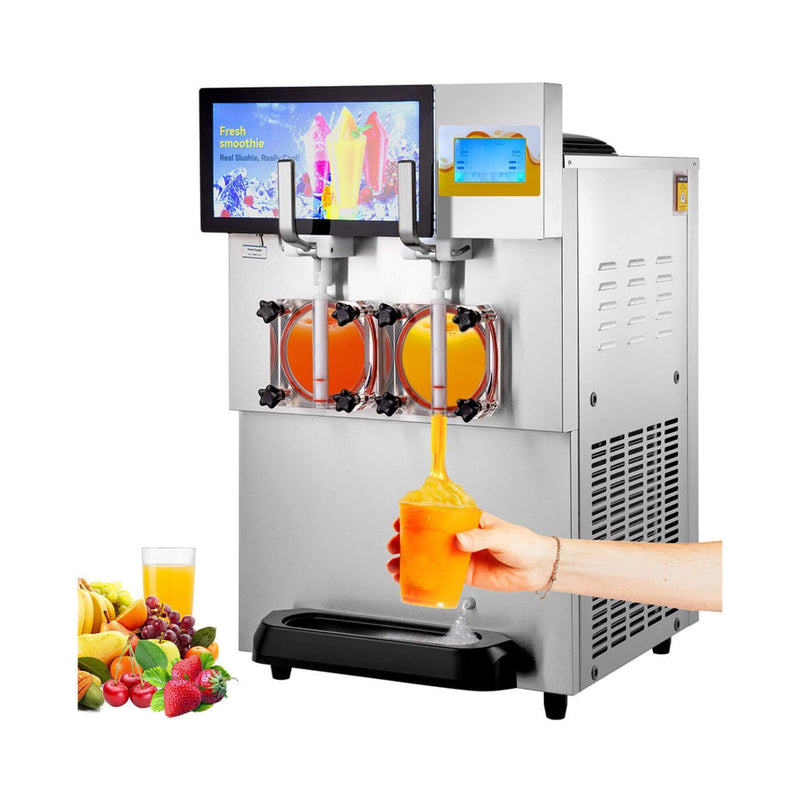 Commercial 16L 1155W Double Frozen Margarita Ice Slushie Drink Maker Machine (SAK95281)