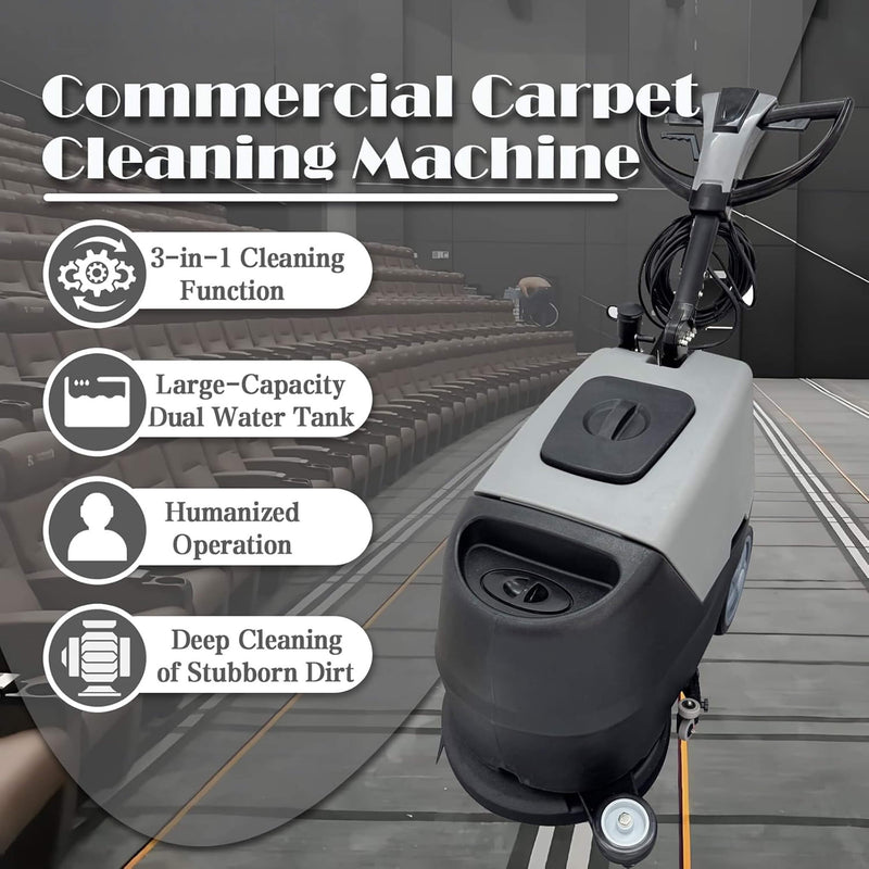 17-Inch 110V Heavy-Duty Commercial Walk-Behind Dual Tank Floor Scrubber (SAK83472)