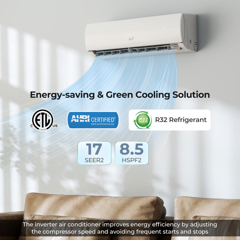 17000 BTU 208/230V Mini Split Air Conditioner and Heater Pump System