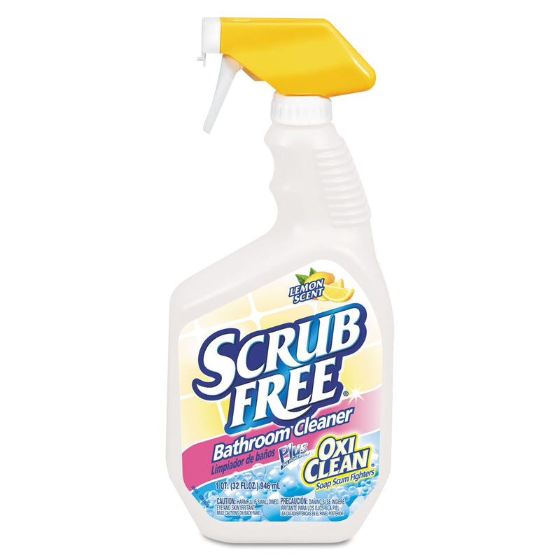 Arm & Hammer Scrub Free Soap Scum Remover, Lemon, 32 oz Spray Bottle, 8/Carton