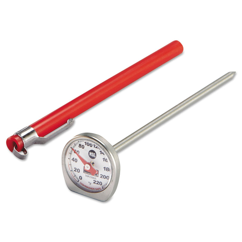 Rubbermaid Dishwasher-Safe Industrial-Grade Analog Pocket Thermometer, 0F to 220F
