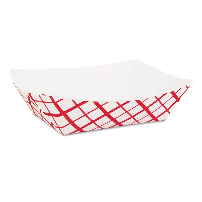 SCT Paper Food Baskets, 1 lb Capacity, Red/White, Paper, 1,000/Carton