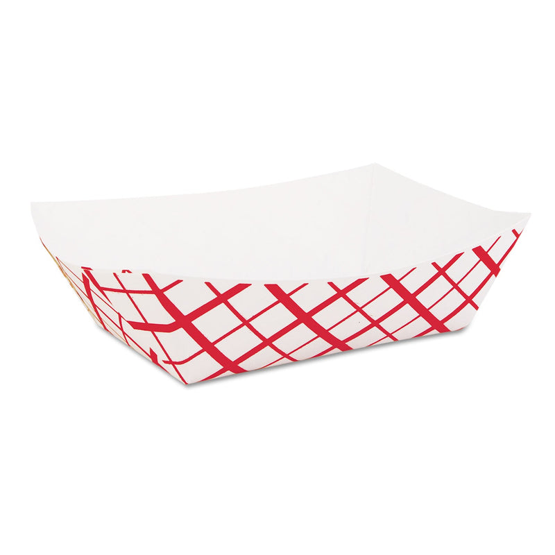 SCT Paper Food Baskets, 2 lb Capacity, Red/White, Paper, 1,000/Carton
