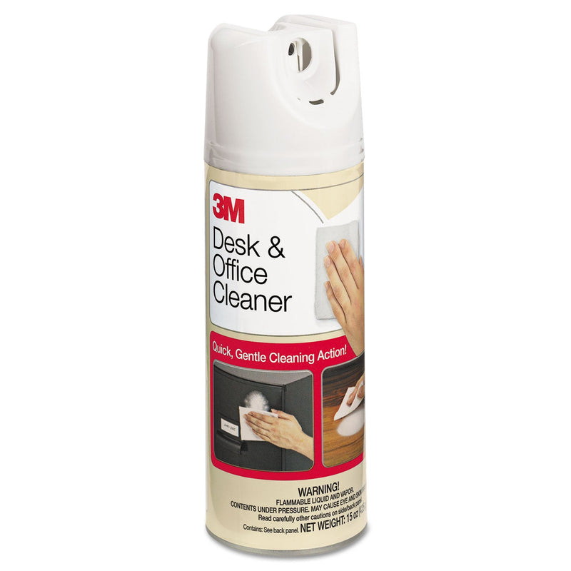 3M Desk and Office Spray Cleaner, 15 oz Aerosol Spray, 12/Carton