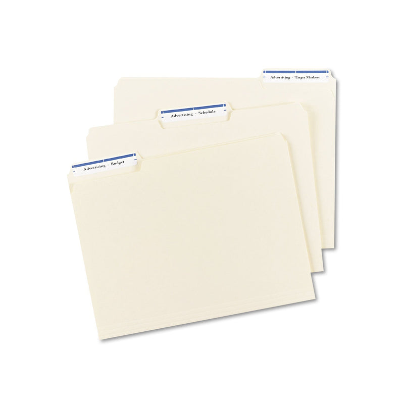 Avery Permanent TrueBlock File Folder Labels with Sure Feed Technology, 0.66 x 3.44, White, 30/Sheet, 50 Sheets/Box