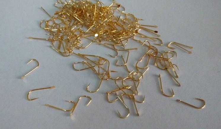 Rompin 100pcs fly fishing hook golden fishing hook small high carbon steel Fresh Water