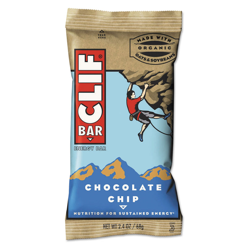 CLIF Energy Bar, Chocolate Chip, 2.4 oz, 12/Box