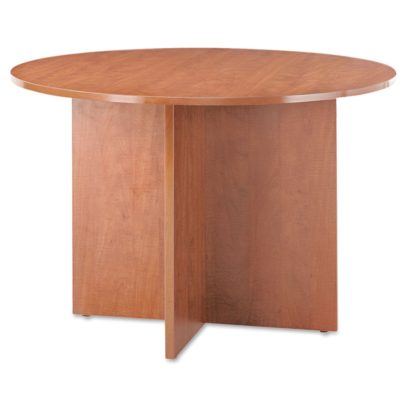 Alera Valencia Round Conference Table with Legs, 42" Diameter x 29.5h, Medium Cherry