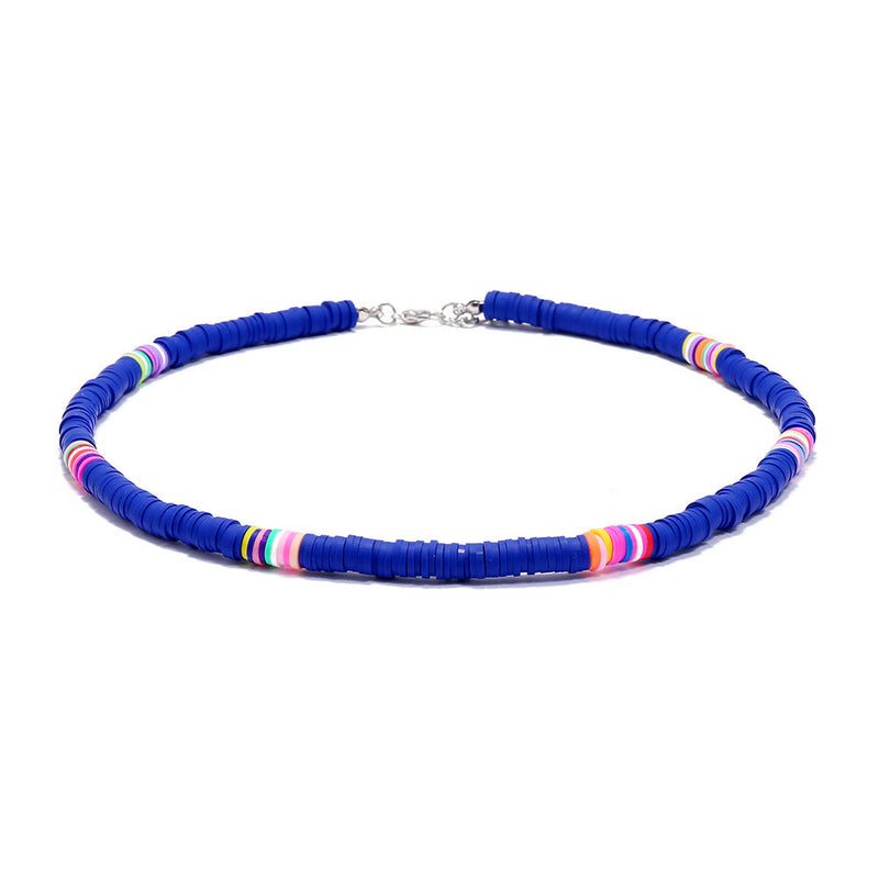 Handmade String Polymer Clay Beads Choker Necklace