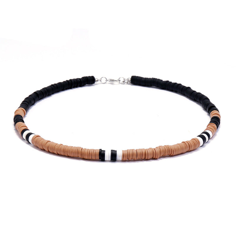 Handmade String Polymer Clay Beads Choker Necklace