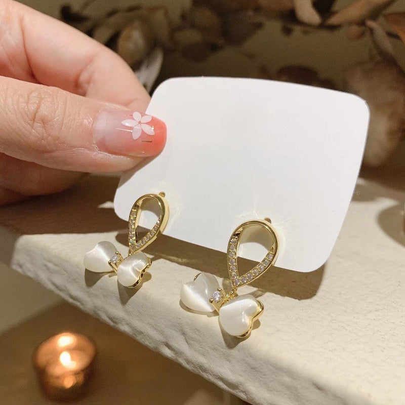 Opal Rhinestone Stud Earrings