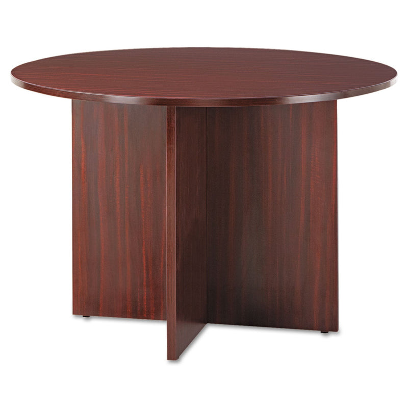 Alera Valencia Round Conference Table with Legs, 42" Diameter x 29.5h, Mahogany