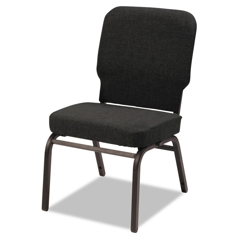 Alera Oversize Stack Chair without Arms, Supports Up to 500 lb, Black Fabric Seat/Back, Black Base, 2/Carton