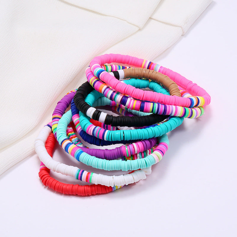 Bohemian Colorful Clay Bracelets