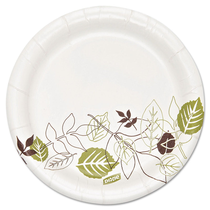 Dixie Pathways Soak Proof Shield  Heavyweight Paper Plates, WiseSize, 5.88" dia, Green/Burgundy, 500/Carton