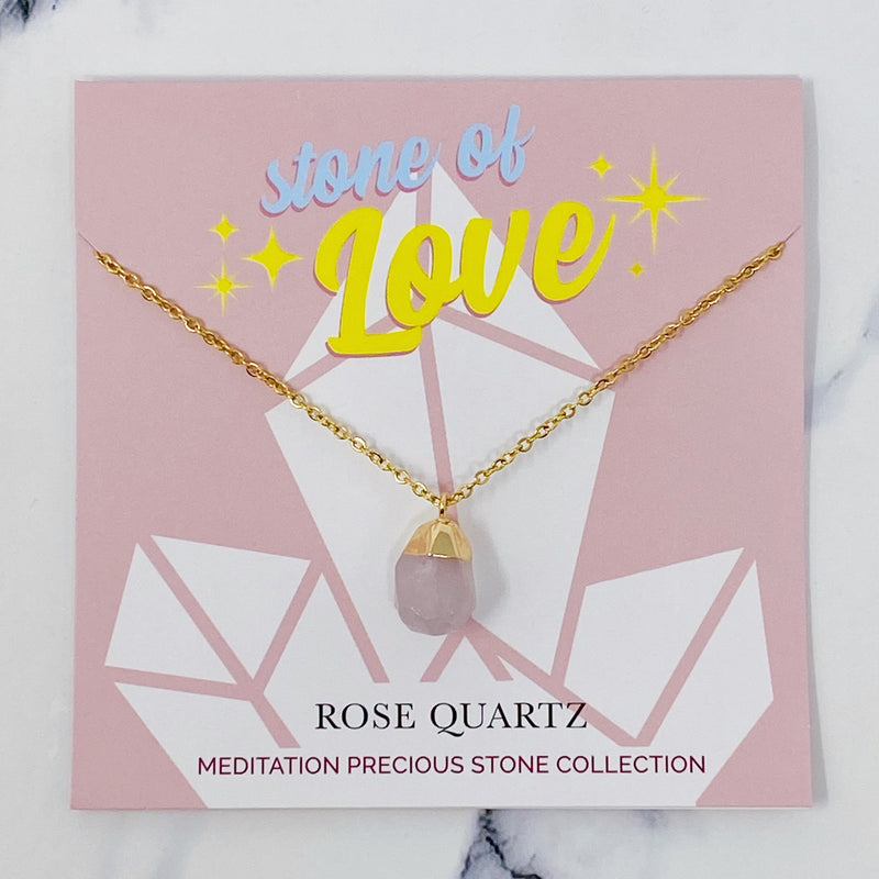 Meditation Semi-Precious Stone Pendant Necklace