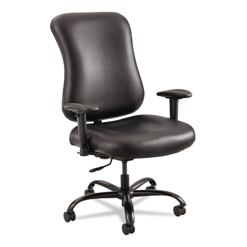 Safco Optimus High Back Big and Tall Chair, Vinyl, Supports Up to 400 lb, 19" to 22" Seat Height, Black