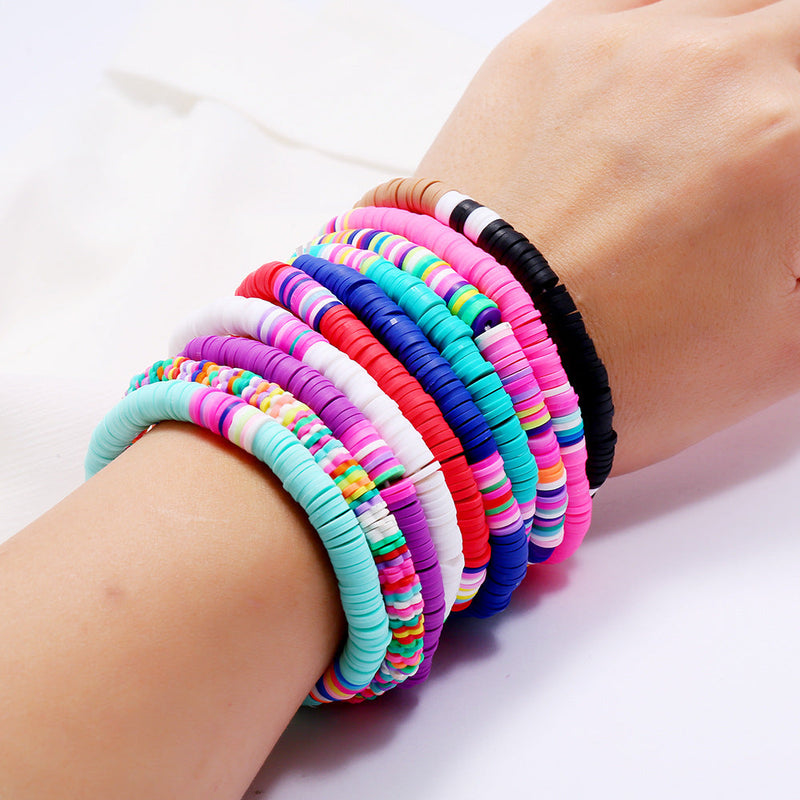 Bohemian Colorful Clay Bracelets