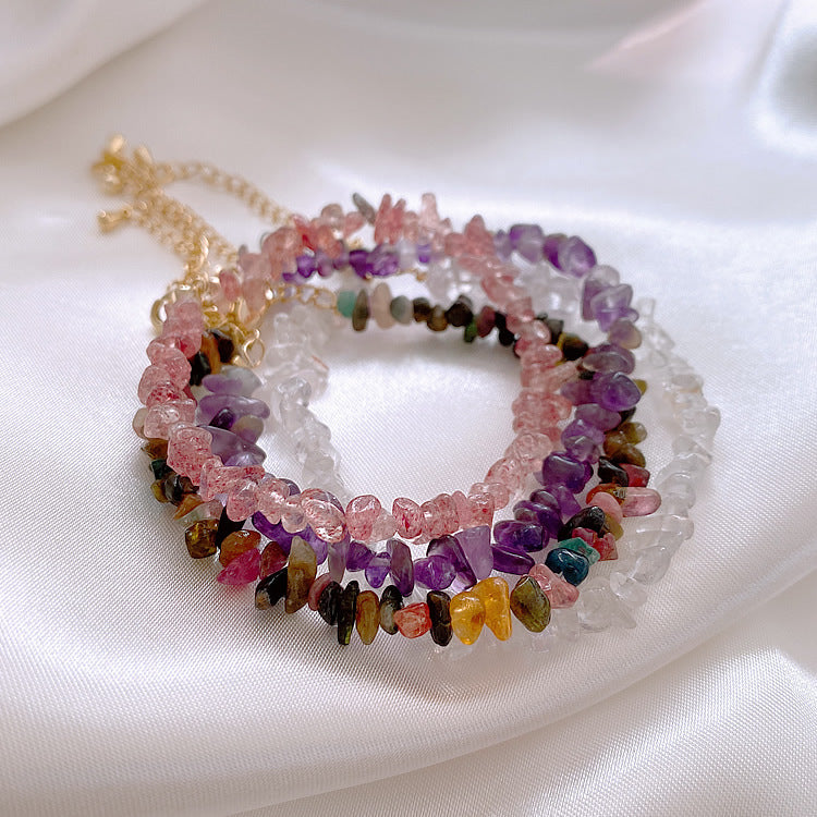 Natural Irregular Crystal Beaded Bracelet for Girls