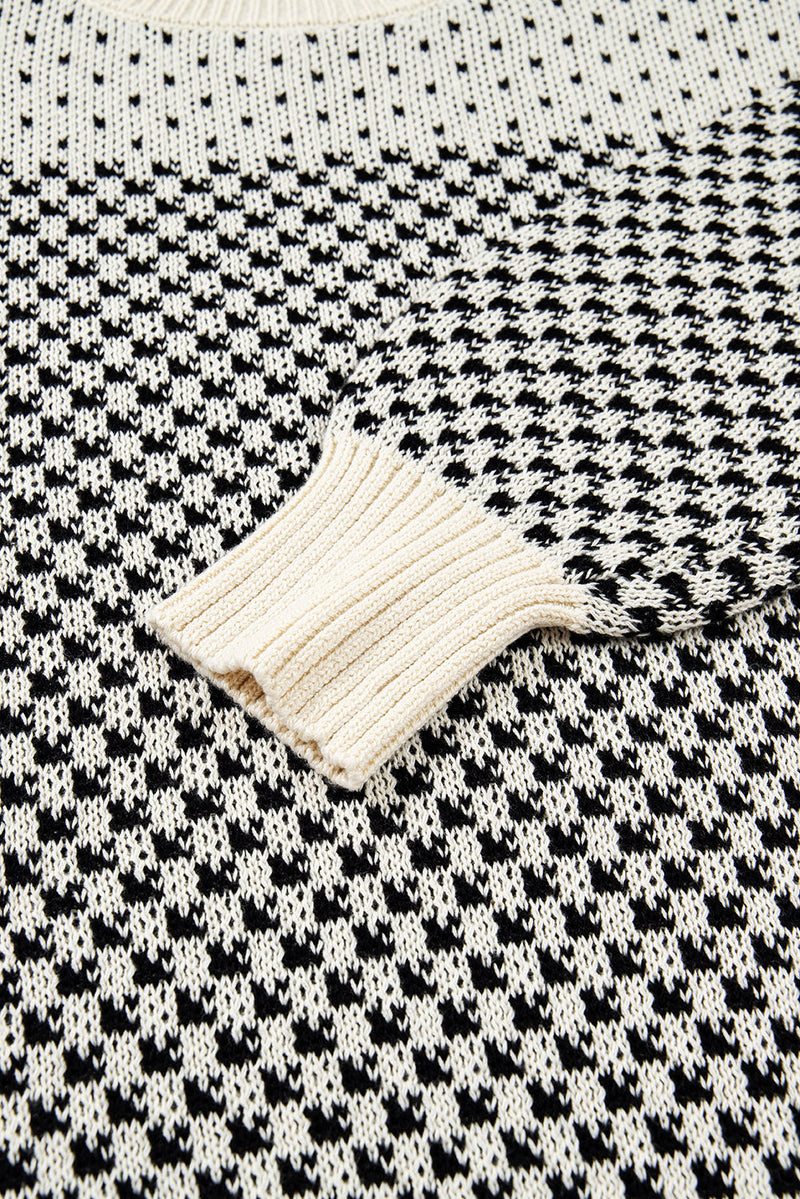 Kinley Pattern Lantern Sleeve Sweater